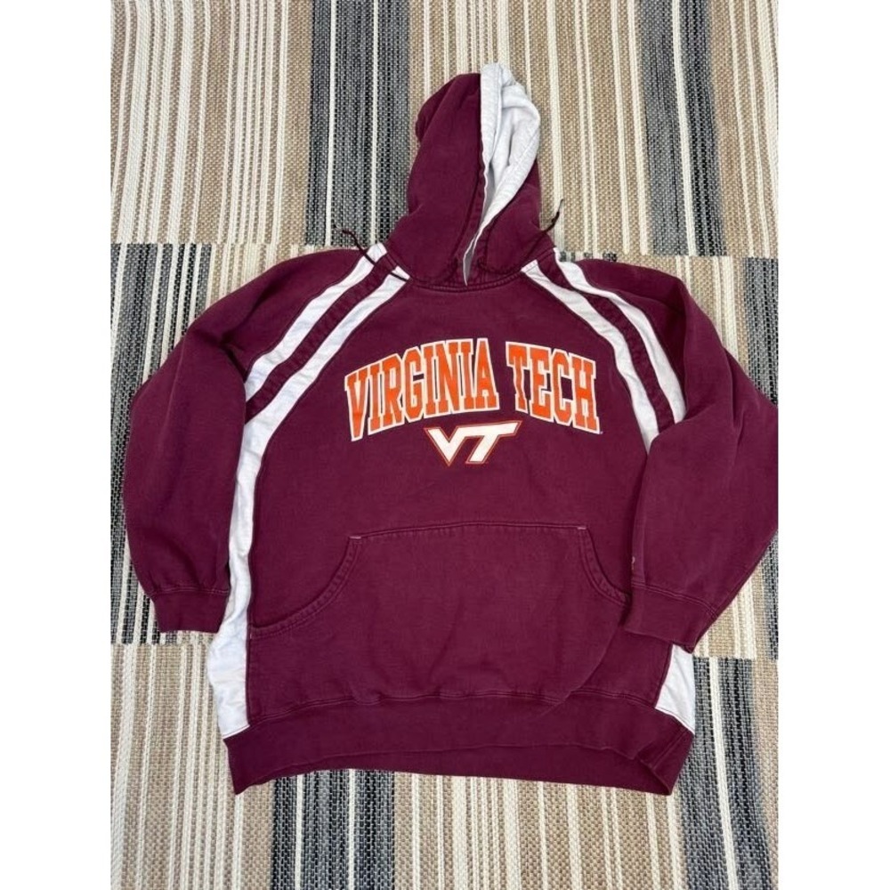 Russell Athletic Team Issue Mens Virginia Tech‎ Hoodie Sweatshirt Maroon XL